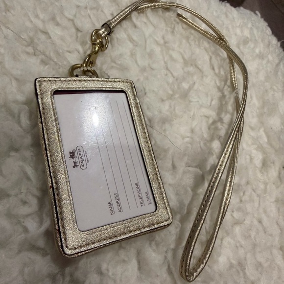 Coach Signature Lanyard with Pink and Gold Details - Picture 2 of 4